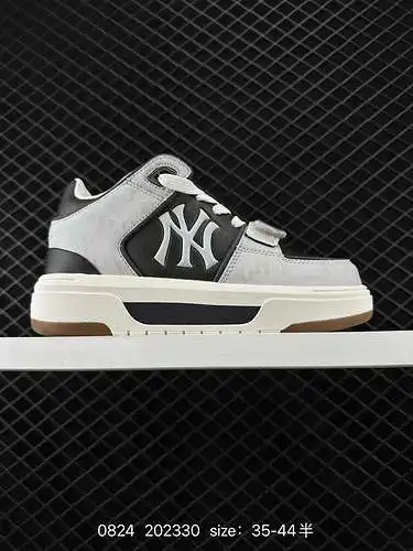MLB chunky Lier 24ss Low Top New York Yankees retro tallado zapatos de moda retro con patrones oscur