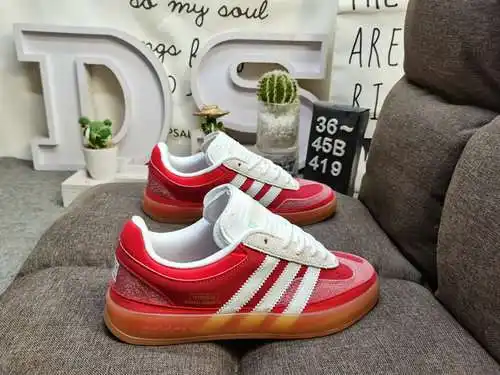 419d Adidas / terciopelo combinado con material superior de cuero de fibra ecológica, plantilla de v