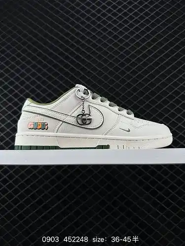 24 NK SB Dunk bajo; Cooperación Gucci - gancho verde beige & '; Aniversario de la alta gama pers