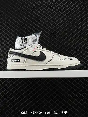 2 pares de zapatillas de patinaje deportivo casual Top x Nike SB Dunk Low 3M negro reflectante de ba