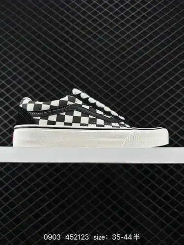 Vans Old skool nueva versión del tablero de ajedrez Anaheim Anaheim serie alta gama lado blanco y ne