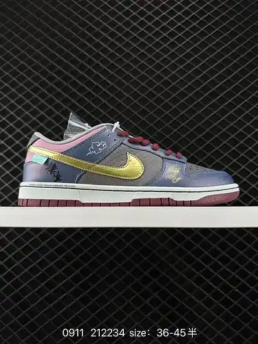 1D70G Nike Dunk Low Black Myth Wukong Xiangyun Dragon Pattern Retro Versatile Low Top Board Shoes fo