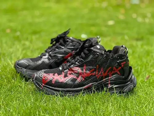 Balenciaga Runner graffiti zapatillas deportivas de pecho bajo con tirantes de malla, masculinas, ne