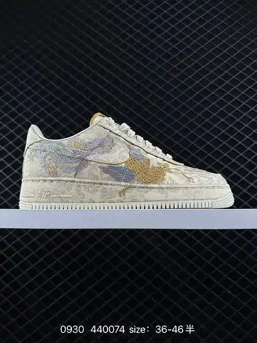 370g Nike Air Force 1D Happy Dragon Phoenix chengxing hand embrayed Air Force One Wedding shoes anti