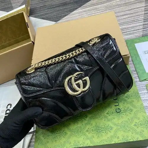 Gucci Chain Bag Gucci Women 's Bag Gucci swallow Bag importó cuero de alta calidad de alta gama regr