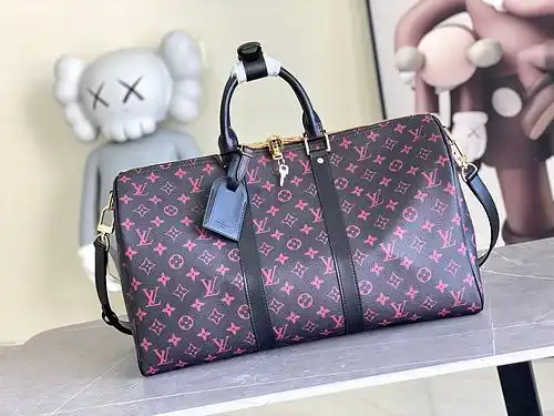 Bolso de viaje LV Louis Vuitton bolso de regalo de entrega grabado de alta gama de cuero superior im