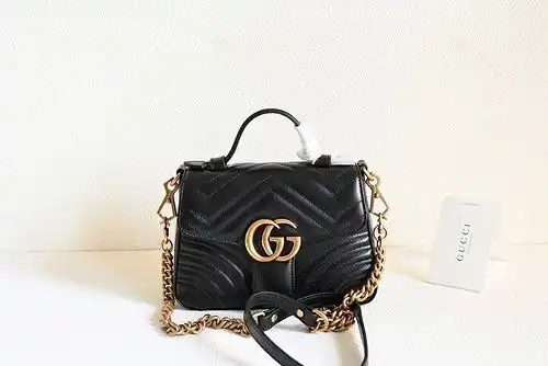 Gucci Chain Bag Gucci Women 's Bag Gucci swallow Bag importó cuero de alta calidad de alta gama regr