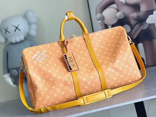 Bolso de viaje LV Louis Vuitton bolso de regalo de entrega grabado de alta gama de cuero superior im