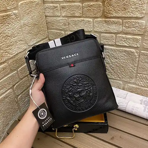 Bolsa de hombro Versace bolsa de hombre Versace bolsa de regalo de entrega de alta calidad de cuero 