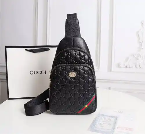 Bolsa de pecho UCCI bolsa de ropa masculina Gucci bolsa de regalo de entrega de alta calidad de cuer