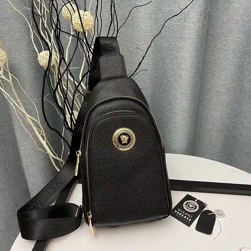 Bolsa de pecho Versace bolsa de hombre Versace bolsa de regalo de entrega de alta calidad de cuero d