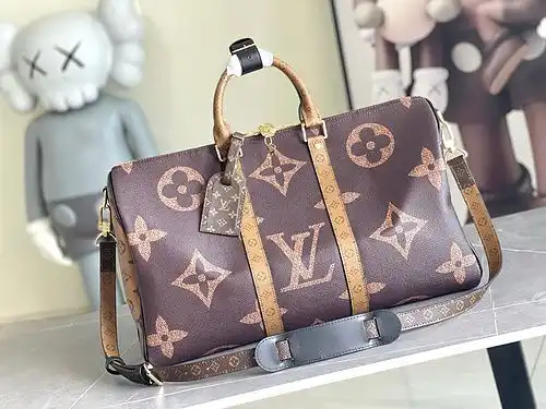 Bolso de viaje LV Louis Vuitton bolso de regalo de entrega grabado de alta gama de cuero superior im