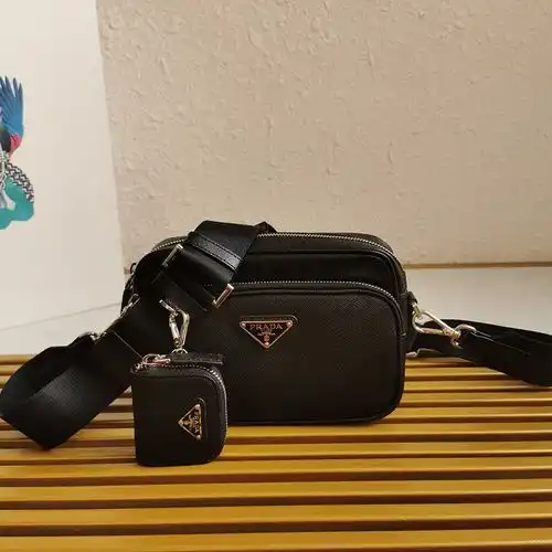 Bolsa de hombro Prada bolsa de hombre Prada bolsa de regalo de entrega grabada de alta gama de cuero