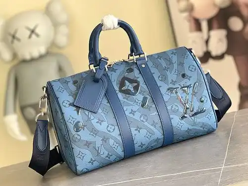Bolso de viaje LV Louis Vuitton bolso de regalo de entrega grabado de alta gama de cuero superior im
