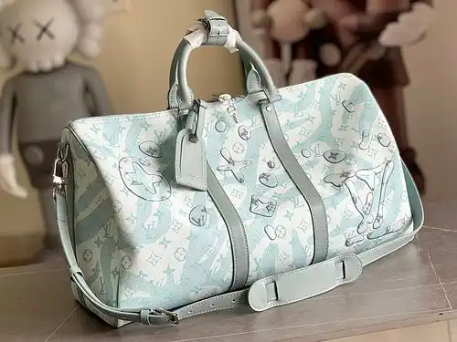 Bolso de viaje LV Louis Vuitton bolso de regalo de entrega grabado de alta gama de cuero superior im