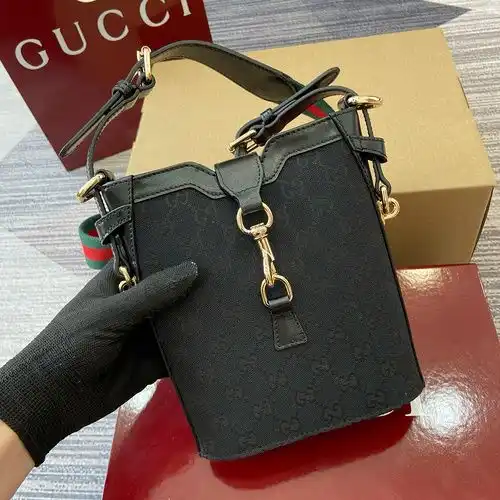 Gucci Bucket Bag Gucci Women 's Bag Gucci swallow Bag importó cuero de alta calidad de alta gama reg