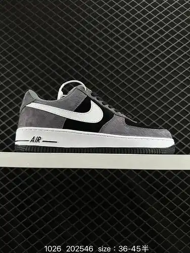 2c30g otoño e invierno nuevo producto corporativo Nike Air Force 1D low 0g7 terciopelo cuero gris os