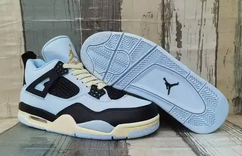 Jordan 4 zapatos negros azules claros 40g47