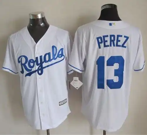 Kansas City Royals #13 Salvador Perez White New Cool Base Stitched MLB Jersey.webp