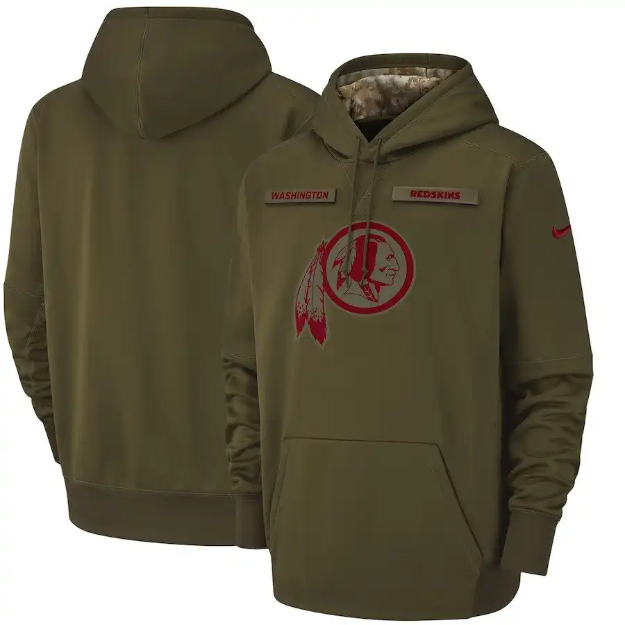 Washington Redskins Nike Men&amp;#x27;s Salute to Service Pullover Performance Green Hoodie.webp
