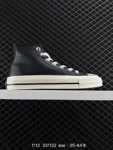 1d1d0g Converse gaobang super soft Leather Noodle Converse 1d9e70gs clásico retro Black litchi Patte