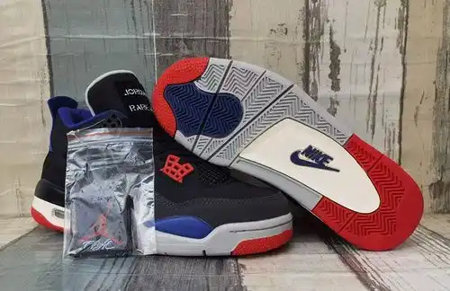 Jordan 4 zapatos negros, azules, rojos para hombres 40g47