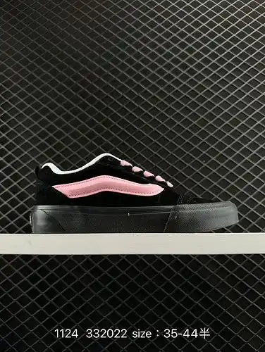 1yu1yupoo Vans Knu Skool Negro Rosa Rosa Spray Painting Retro Envoltura simple Antideslizante Absorb