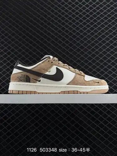 24poo NK SB Dunk Low North Joint Black and White Brown Anniversary High - end custom Low Top casual 