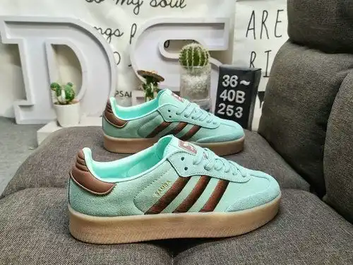 253 dadidas sambae W genuine half Yard System utiliza cuero de terciopelo combinado con fibra ecológ