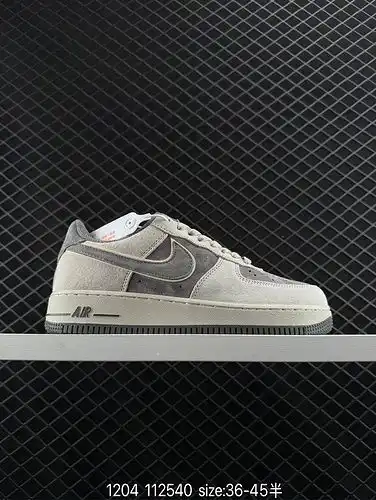 2poopoooo Nike Air Force 1yu low poo7 cuero de terciopelo gris sin sello original sin sello original