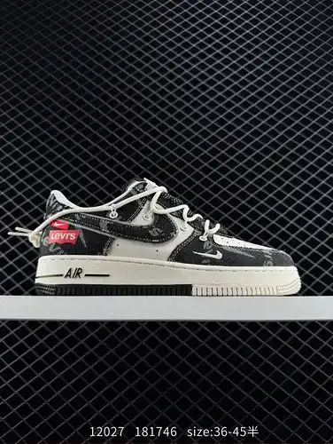 23poo clase corporativa Nike Air Force 1yu poo7 low studsi conjunto beige y negro cordón de tracción