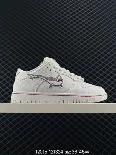 1yu2poo oski x nike dunk SB pro ISO Shark zapatos retro casual de baja parte zapatos blancos grises 