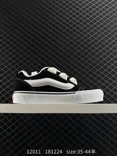 1yu2poo VANS oficial KNU skool clásico terciopelo blanco y negro zapatos de pan cómodos blancos zapa