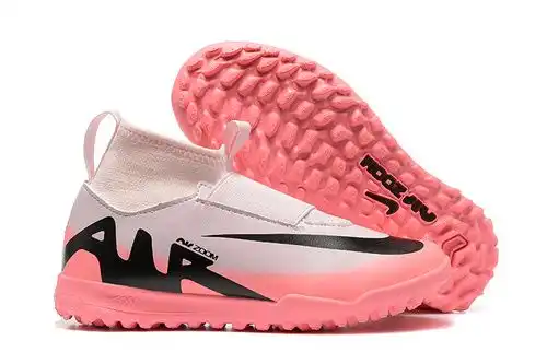 Arrived Nike Assassin Series Pink Black Comfortable and Durable High Top Knitted MD Grass Nail Child