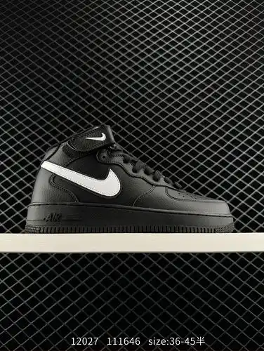 23poo otoño e invierno nuevo producto empresa Nike Air Force 1yu Mid gancho en blanco y negro Air No