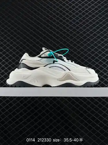 1yu5boo fila Fusion feile chao Brand Bianco tejido cuero sintético empalme de caramelo duro absorció