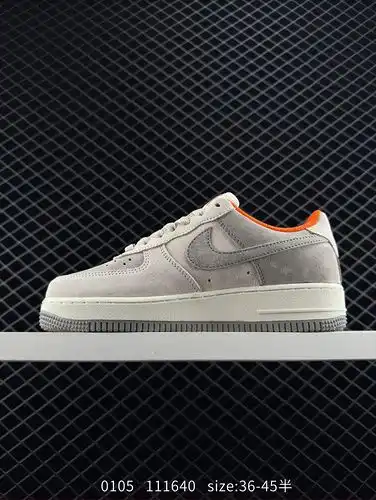 2poopoo nivel de la empresa Nike Air Force 1yu x27po7 gris naranja ante de la Fuerza Aérea No1 zapat