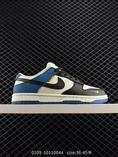 22poo ️ SB Dunk Bajo x Stussy Blanco Azul Gris Pequeño Gancho Cielo Estrellado Puro Fabricante Origi