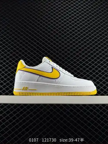 1yu5oo Nike Fuerza Aérea 1yu Bajo Blanco Amarillo Púrpura Kobe co marca original último cartón origi