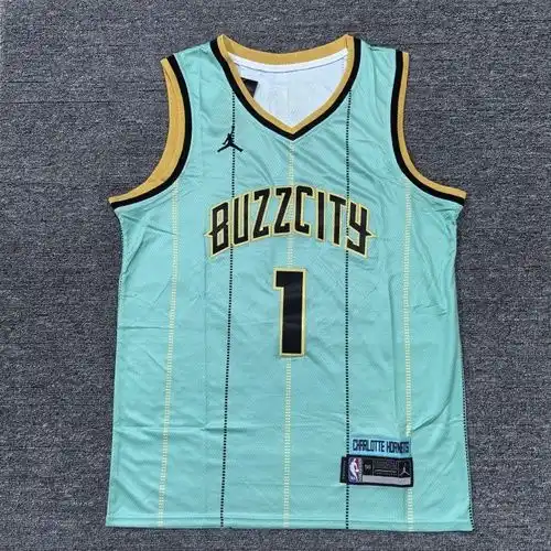 2425 temporada Hornets No1 Yu La Melo Ball City Edition Barra de Oro Verde