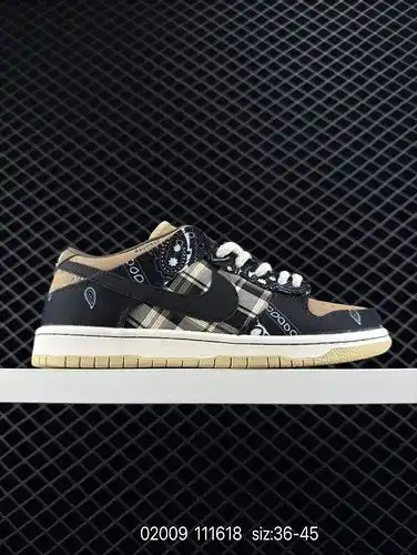 90 Genuino Nike Travis Scott SB Dunk Bajo Caju Flor Moda Retro Skateboarding Zapatos Deportivos Casu
