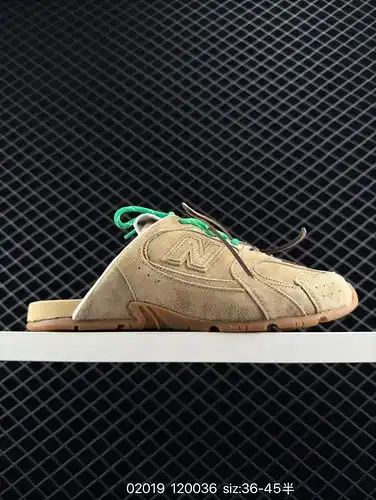 1 New Balance x MIU MIU cuero de vaca zapatillas de tapa de tacón plano para las mujeres marrón núme