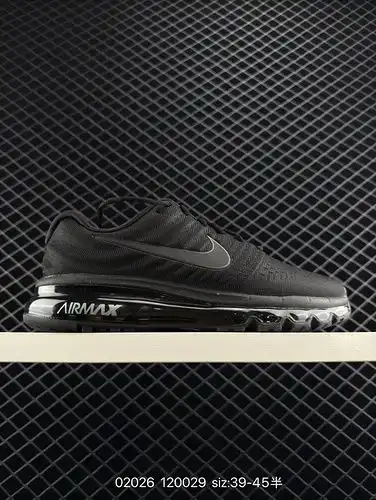 Nike Air Max 2017 Malla Completa Palm Air Cojín Deportes Casuales Versatiles zapatos de carrera Negr