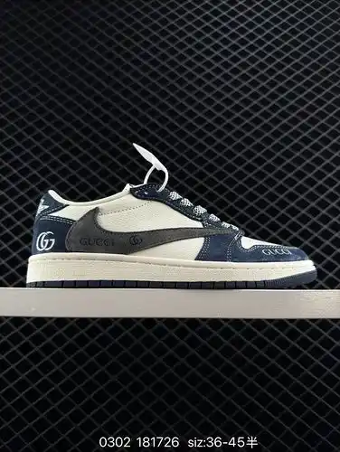 El Jordan Fragment x Travis Scott x OFF Air Jordan 1 baja colaboración de tres partidos zapato de ga