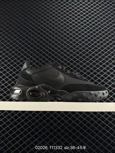 Nivel de empresa Nike AIR MAX WAFFLE RACER SPampquot Triple Blackampquot Zapatos casuales cómodos an