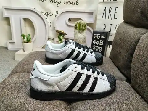 308D Adidas Three Leaf Clover Originals Superstar JI0124 Shell Head Clásico versátil casual zapatos 