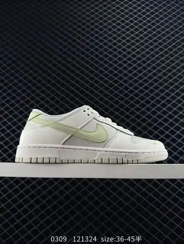 Nike Dunk Bajo Blanco y Verde Dunk Series Retro Bajo corte Deportes Casuales Skateboarding Board Sho