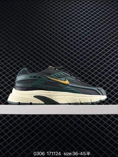 Nike initiator cómodo, suave, transpirable, zapatos de correr de parte baja, zapatos negros y verdes