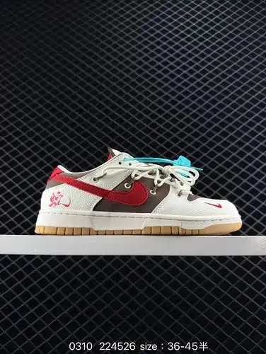Nk SB Dunk Bajo DIY Alta gama personalizado Bajo corte Zapatos de tabla casual Serpiente Año Marrón 