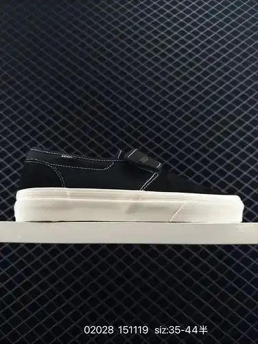 Vans Fear of Fog x Vans Slip On 47 V DX FOG High Street Negro y blanco Velcro perezoso zapatos de lo